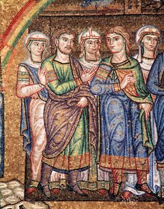 Das Leben Noahs, die Söhne Noahs (Mosaikdetail) von Veneto Byzantine School