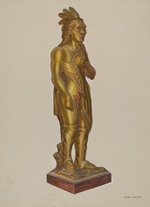 Geschnitzter Holzindianer