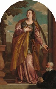 Heilige Lucia und ein Stifter von Veronese Workshop