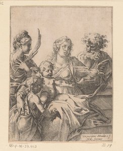 Heilige Familie mit Johannes dem Täufer und Elisabeth von Vespasiano Strada