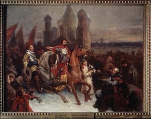 Der Einzug von Zar Wassili IV. Schuiski und Graf Jakob de La Gardie in Moskau von Viatcheslav Grigorievitch Schwarz