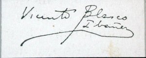 Unterschrift des Romanautors von Vicente Blasco Ibanez