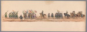 Historischer Umzug zum zweihundertjährigen Jubiläum der Universität Utrecht, 1836 (Tafel 9) von Victor Adam