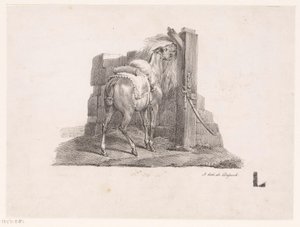 Studie eines Pferdes im Stall von Victor Adam