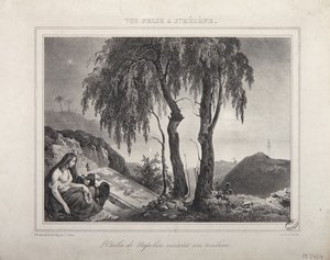 Der Schatten Napoleons besucht sein Grab, Ansicht von St. Helena