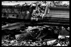 Abriss des Zentralmarktes in Paris, im August 1971 (s/w Foto) von Victor Baltard