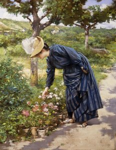 Dame im Garten