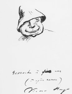 Gavroche im Alter von fünf Jahren, Zeichnung von Victor Hugo
