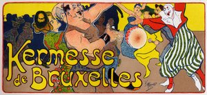 Lebensstil. Brüsseler Kirmes (Karneval), Belgien. Plakat von V. Mignot, Belgien, ca. 1890 (Plakat) von Victor Mignot
