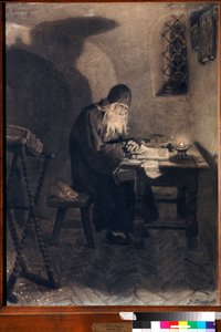 Pimen - Illustration für die Oper "Boris Godunov" von Alexander Puschkin - Gemälde von Viktor Vasnetsov (1848-1926) - 1891