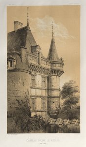 Architektur Pittoresque oder Denkmäler des 15. und 16. Jahrhunderts: Schlösser Frankreichs des 15. und 16. Jahrhunderts: Pl. 32, Schloss von Azay-Le-Rideau (Indre-et-Loire) von Victor Petit