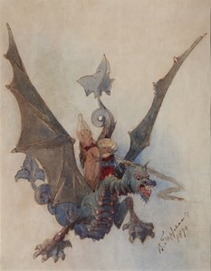 Tschernomor und Ljudmila. Kostümentwurf für die Oper Ruslan und Ljudmila von M. Glinka