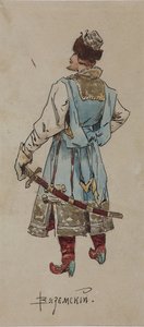 Kostümentwurf für die Oper Der Kaufmann Kalaschnikow von A. Rubinstein, 1901