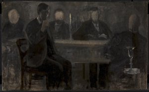 Fünf Porträts. Studie für ein Gemälde in der Thielska Galleriet, Stockholm von Vilhelm Hammershøi