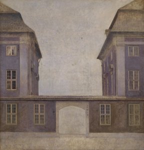 Die Gebäude der Asiatischen Gesellschaft, gesehen von der St. Annæ Straße, Kopenhagen von Vilhelm Hammershøi