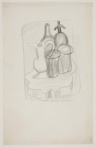 Studie für ein Stillleben mit Flasche und Siphon, genannt "Trunkenheit" von Vilhelm Lundstrøm