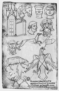 Ms Fr 19093 fol.18v Verschiedene Zeichnungen (Faksimile) von Villard de Honnecourt