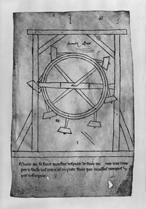 Angeblich perpetuum mobile Hämmer und Rad (Faksimile) von Villard de Honnecourt