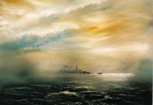 Morgendämmerung vor der Katastrophe HMS Hood 1941, 2012 von Vincent Alexander Booth