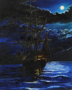 Galeone vor Anker