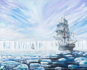 James Clark Ross entdeckt das antarktische Eisschelf Jan 1841, 2016 von Vincent Alexander Booth