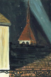 Dachansicht von Laignes, Frankreich bei Nacht