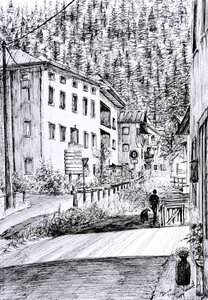 Hauptstraße in Dont, Italien