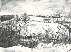 Schnee über Land bei Osmotherley
