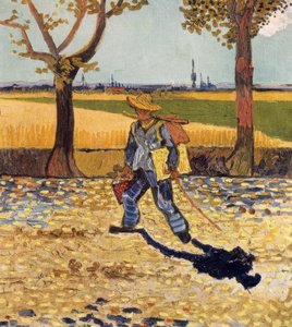 Der Maler auf dem Weg zur Arbeit
