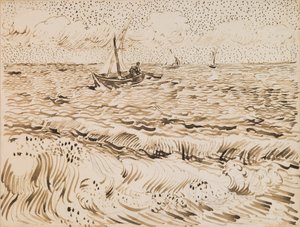 Fischerboote in Saintes-Maries-de-la-Mer von Vincent van Gogh