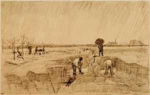 Friedhof im Regen von Vincent van Gogh