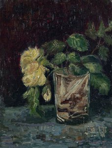 Glas mit gelben Rosen von Vincent van Gogh