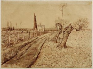 Landschaft mit Weg und Kopfweiden von Vincent van Gogh