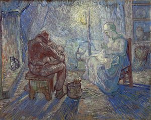 Nacht - Bauernfamilie im Inneren