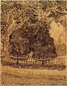 Park mit Zaun von Vincent van Gogh