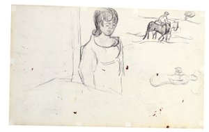 Studien von Frau und Bauernlandschaft von Vincent van Gogh