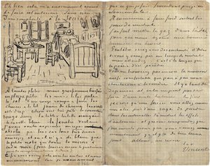 Das Schlafzimmer, Brief an Paul Gauguin aus Arles, Mittwoch, 17. Oktober 1888 von Vincent van Gogh
