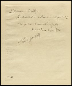Rückseite von Mann, der eine Pfeife raucht: Porträt von Dr. Gachet, 1890 von Vincent van Gogh