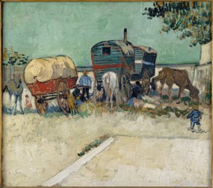 Zigeunerlager mit Pferdewagen von Vincent van Gogh