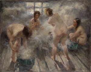 In einer russischen Banja, 1916