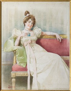 Dame auf dem Sofa