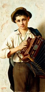 Ein junger Akkordeonspieler von Vittorio Rignano