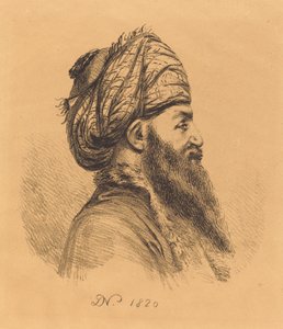 Profilkopf eines Orientalen mit Turban