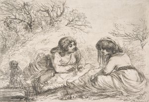 Zwei Frauen in einer Landschaft, 18.-frühes 19. Jahrhundert