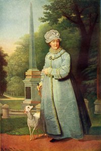 Porträt von Katharina II. im Park von Zarskoje Selo von Vladimir Borovikovsky