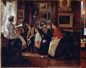 Am Grammophon von Vladimir Egorovic Makovsky