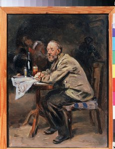 Ein Trinker. Gemälde von Wladimir Jegorowitsch Makowski (1846-1920), Öl auf Leinwand, russische Kunst des 19. Jahrhunderts. Staatliches Kunstmuseum, Jaroslawl (Russland)