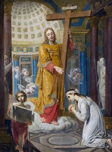 Die Erscheinung Christi mit dem Kreuz an Ekaterina Filippovna Tatarinova - Vladimir Lukich Borovikovsky von Vladimir Lukich Borovikovsky