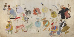 Kostümentwurf für das Theaterstück Mystery-Bouffe von Vladimir Mayakovsky, 1919