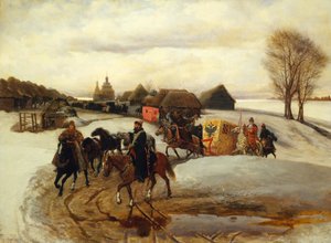 Die Frühlingspilgerfahrt der Zarin zur Zeit von Zar Alexei I. Michailowitsch von Vyacheslav Grigoryevich Schwarz